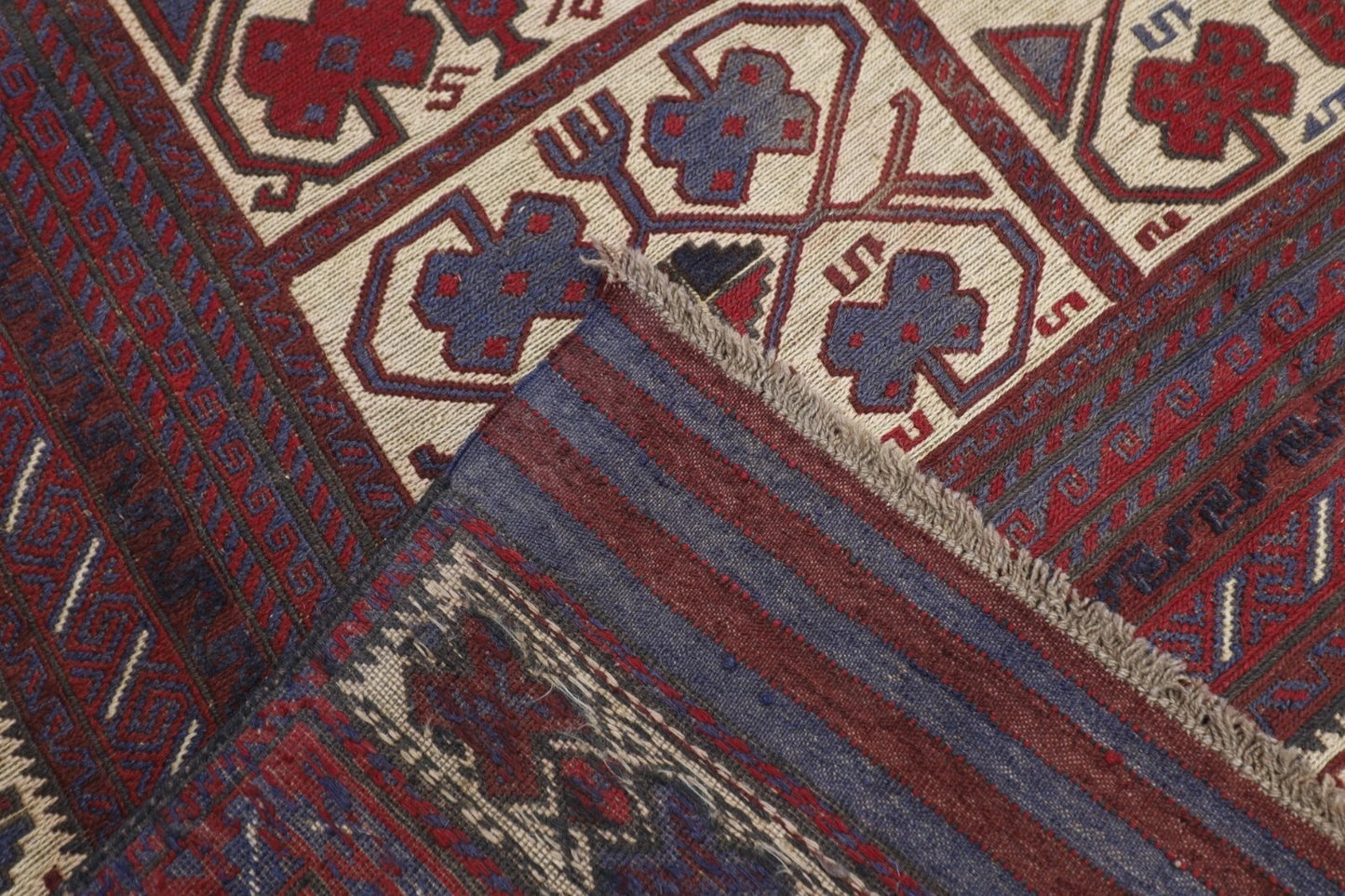 204 x 283 cm | Vintage Flat Weaved Kilim Afghan Tribal Hand Knotted Carpet