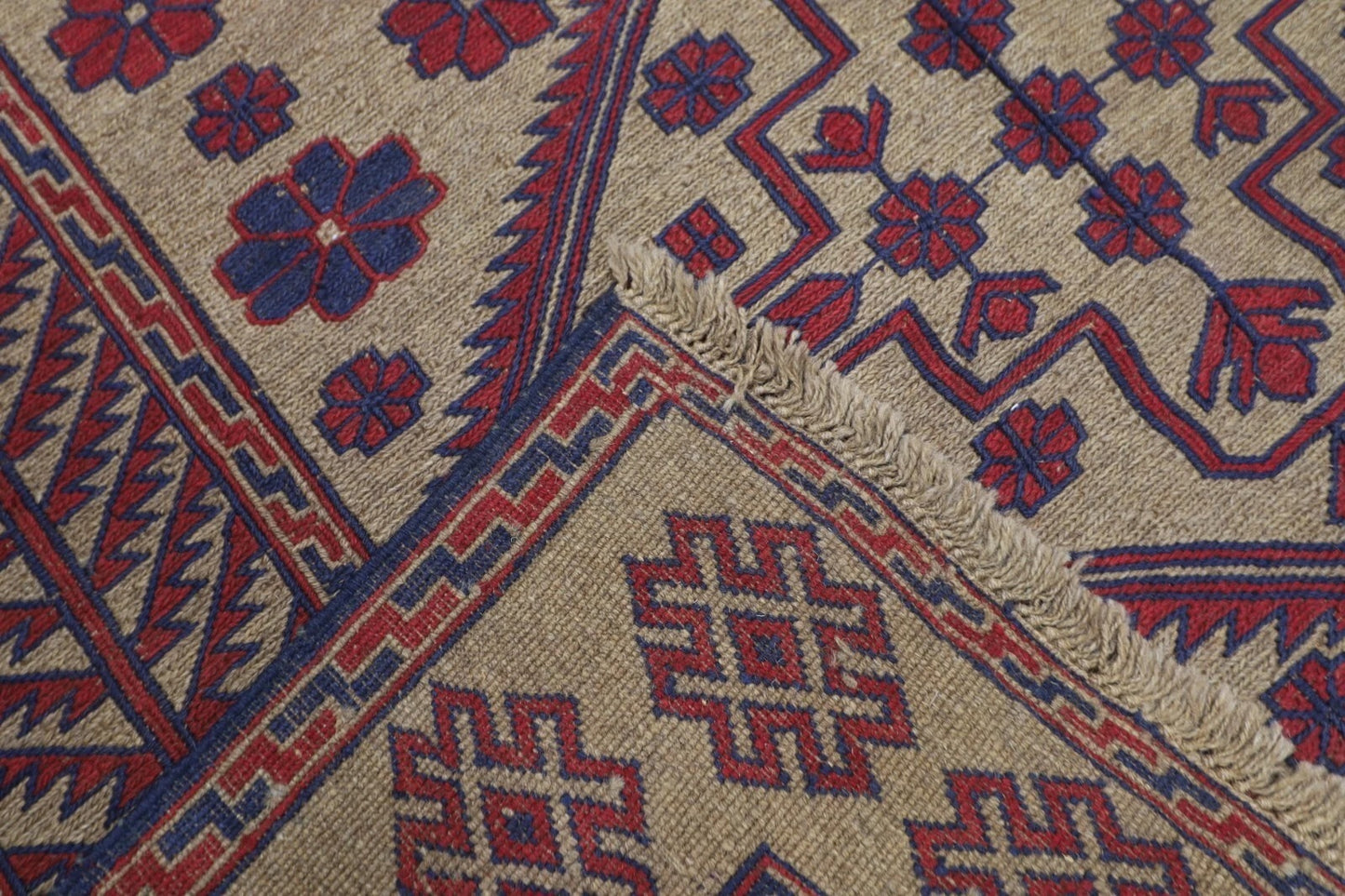 163 x 230 cm | Kilim Afghan Tribal Hand Knotted Veg Dye Wool Carpet
