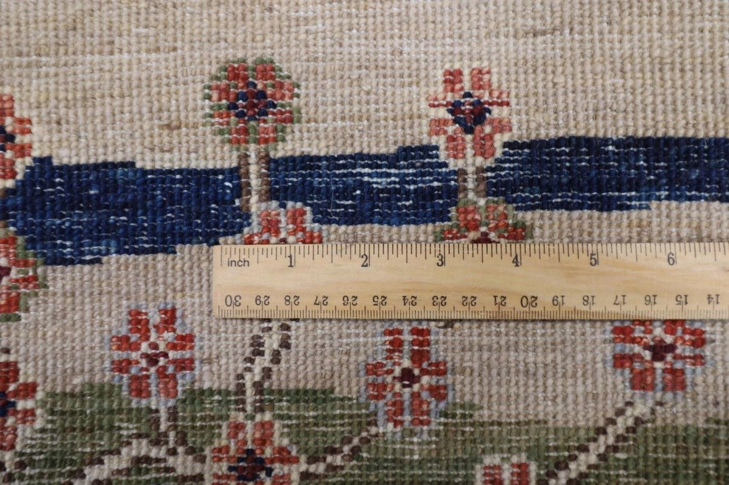 155 x 201 cm | Landscape Afghan Tribal Hand Knotted Veg Dye Wool Carpet