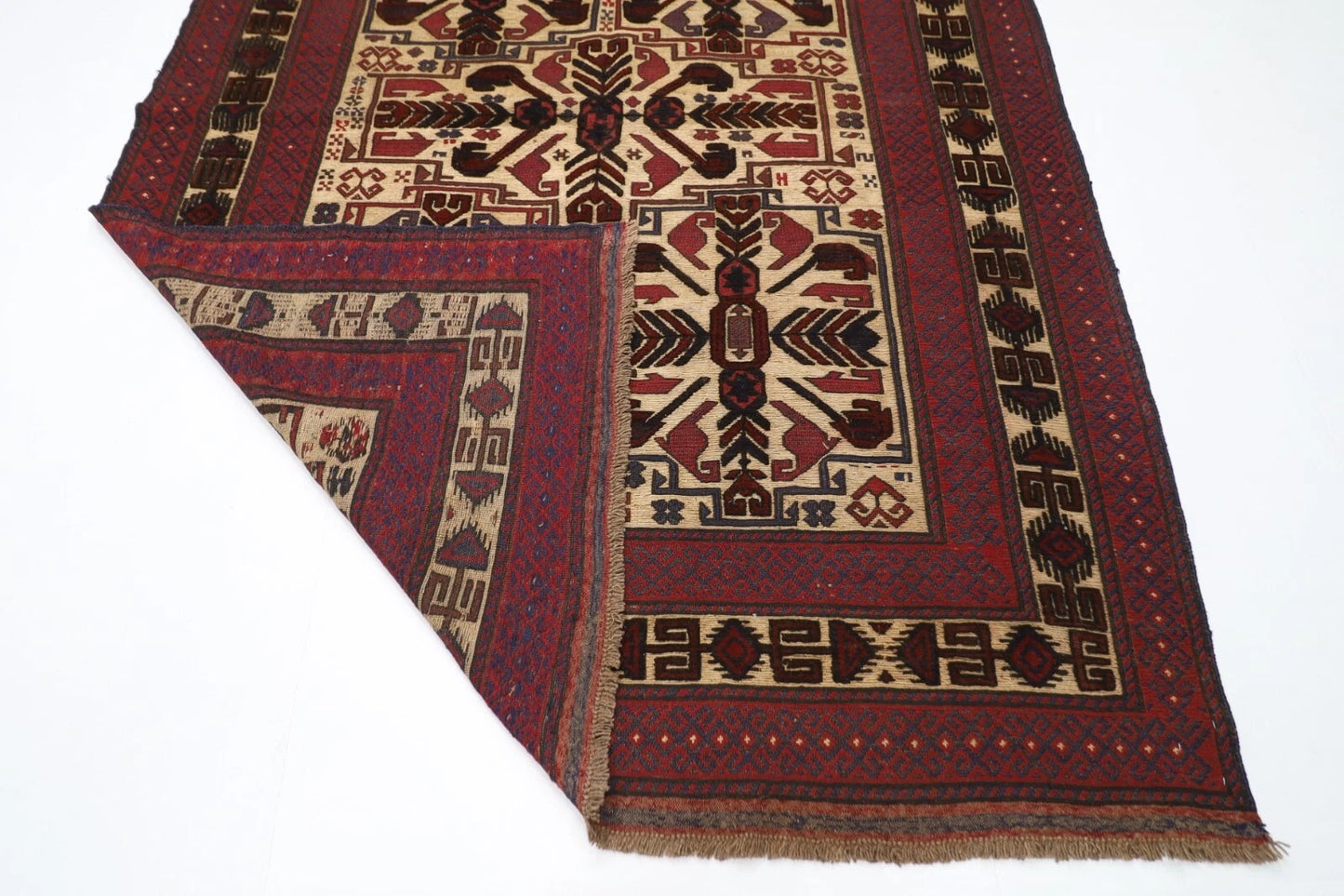 202 x 272 cm | Vintage Flat Weaved Kilim Afghan Tribal Hand Knotted Carpet