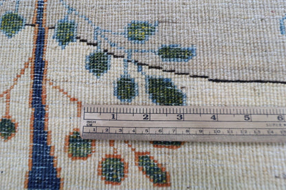 176 x 247 cm | Beige Afghan Tribal Hand Knotted Veg Dye Wool Carpet