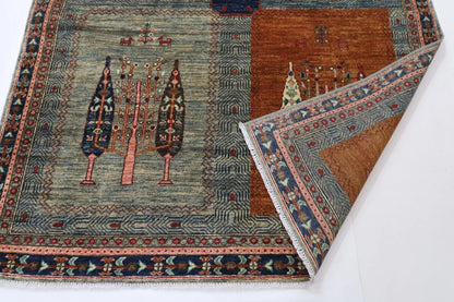 149 x 201 cm | Trees Afghan Tribal Hand Knotted Veg Dye Wool carpet