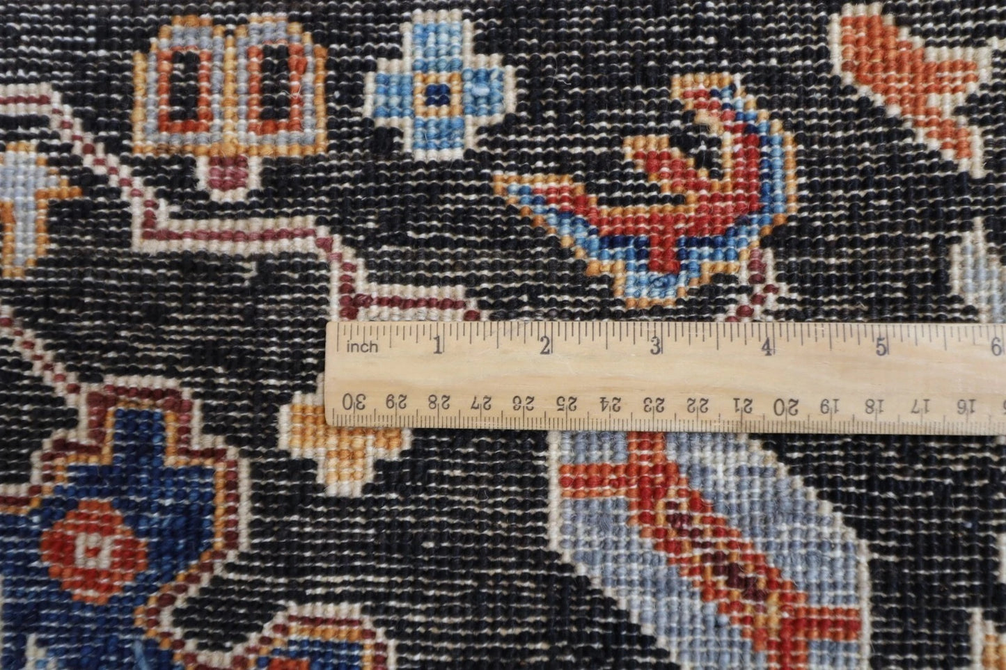 86 x 359 cm | Black Afghan Tribal Hand Knotted Wool Runner