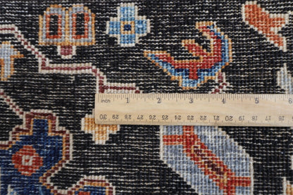 86 x 359 cm | Black Afghan Tribal Hand Knotted Wool Runner