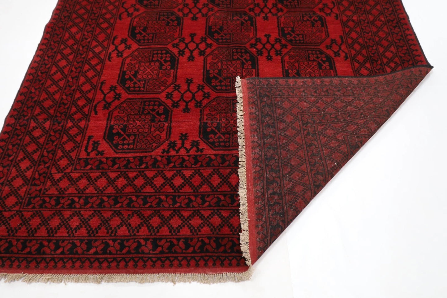 213 x 291 cm | Akja Bokhara Afghan Tribal Hand Knotted Carpet