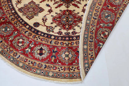 250 x 247 cm | Kazak Afghan Tribal Hand Knotted Wool Round Carpet