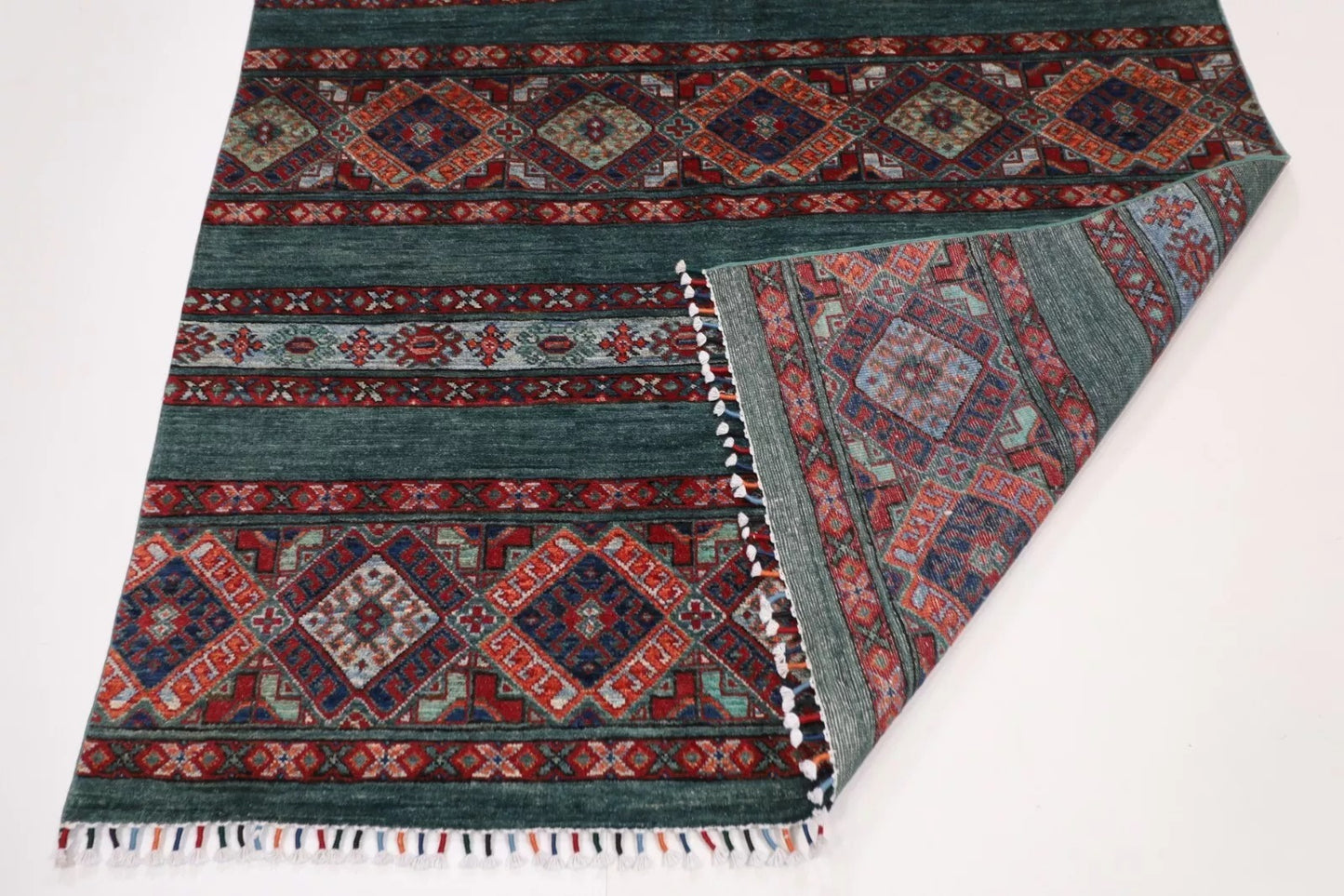 169 x 253 cm | Khorjun Afghan Tribal Hand Knotted Veg Dye Wool Carpet