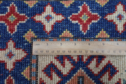 180 x 239 cm | Kazak Afghan Tribal Hand Knotted Veg Dye Wool Carpet