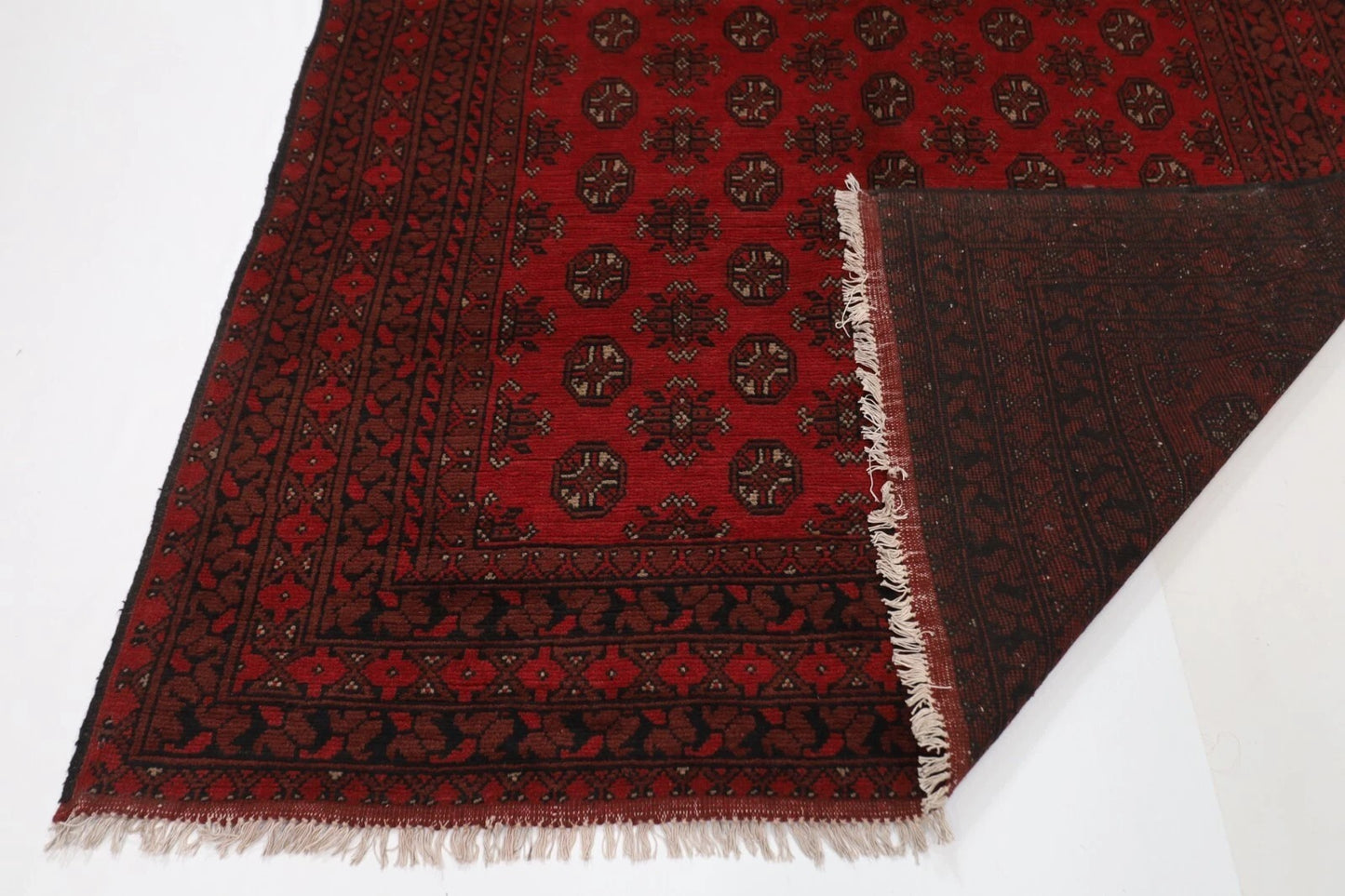 194 x 287 cm | Akja Bokhara Afghan Tribal Hand Knotted Carpet