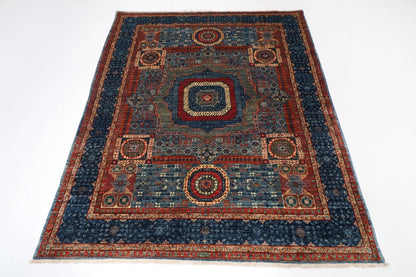 160 x 200 cm | Mamluk Afghan Tribal Hand Knotted Veg Dye Wool Carpet