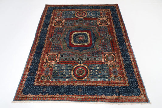 160 x 200 cm | Mamluk Afghan Tribal Hand Knotted Veg Dye Wool Carpet
