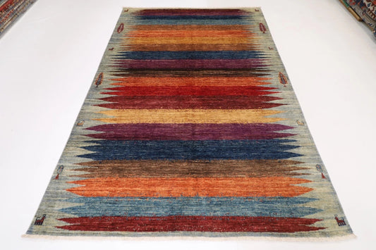 178 x 271 cm | Gabbeh Animal Afghan Tribal Hand Knotted Veg Dye Wool Carpet