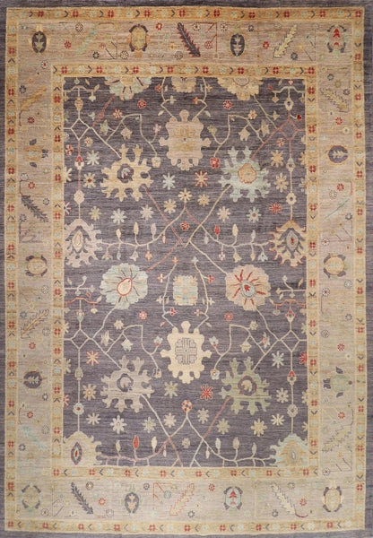 311 x 425 cm | Oushak Grey Afghan Tribal Hand Knotted Carpet