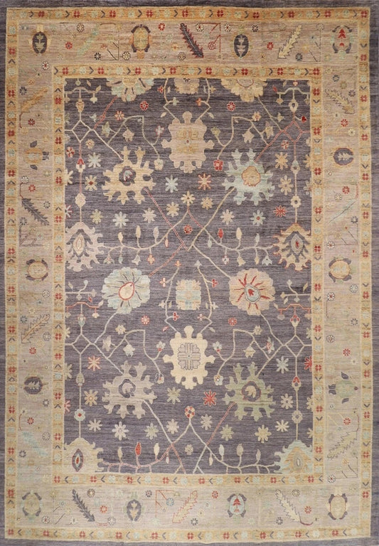 311 x 425 cm | Oushak Grey Afghan Tribal Hand Knotted Carpet