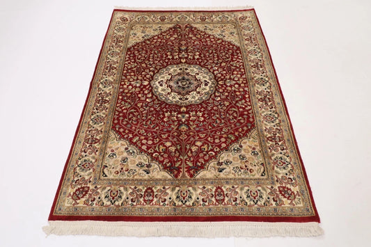 127 x 187 cm | Heriz Tribal Hand Knotted Veg Dye Wool carpet