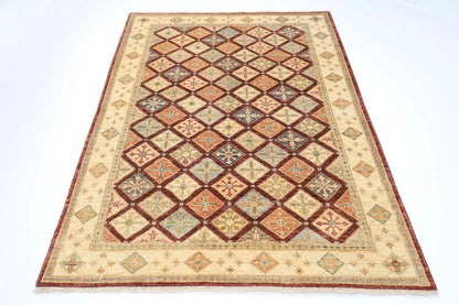 151 x 203 cm | Tribal Hand Knotted Veg Dye Wool Carpet