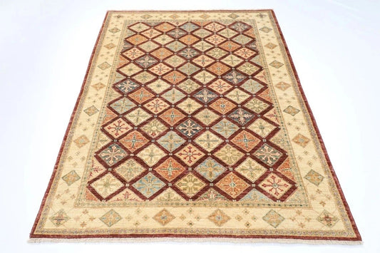 151 x 203 cm | Tribal Hand Knotted Veg Dye Wool Carpet
