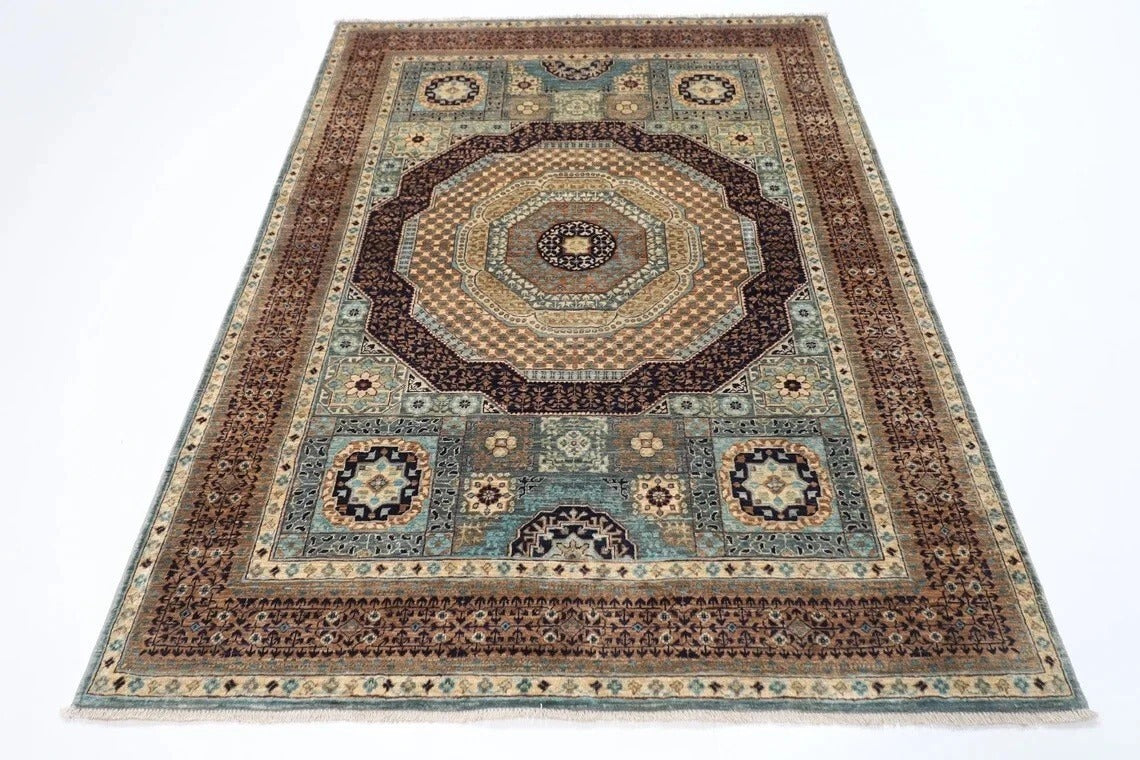 151 x 210 cm | Mamluk Afghan Tribal Hand Knotted Veg Dye Wool carpet