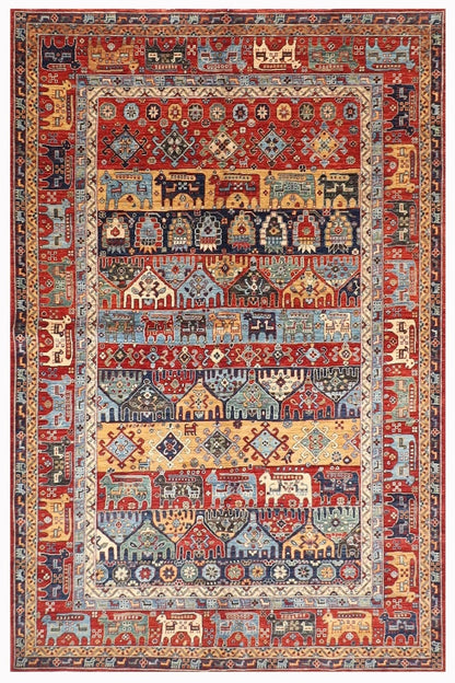 187 x 270 cm | High Quality Afghan Tribal Hand Knotted Veg Dye Wool carpet