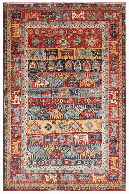 187 x 270 cm | High Quality Afghan Tribal Hand Knotted Veg Dye Wool carpet