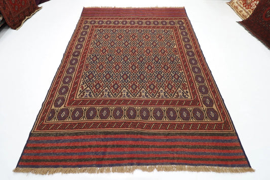 200 x 270 cm | Flat Weaved Kilim Afghan Tribal Hand Knotted Carpet