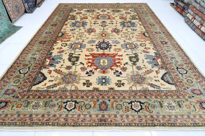 305 x 408 cm | Aryana Beige Afghan Hand Knotted Carpet