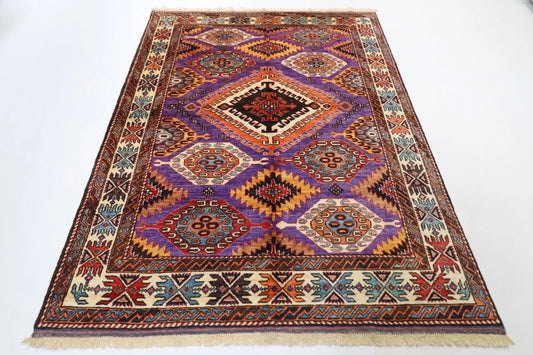 165 x 220 cm | Afghan Tribal Hand Knotted Veg Dye Wool carpet