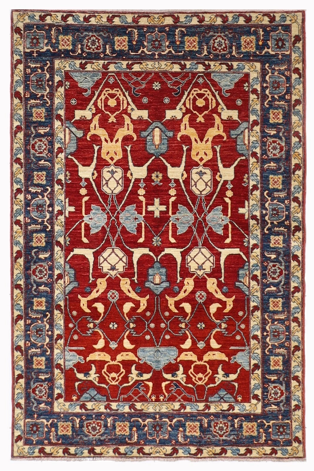 159 x 205 cm | Bidjar Afghan Tribal Hand Knotted Veg Dye Wool Carpet