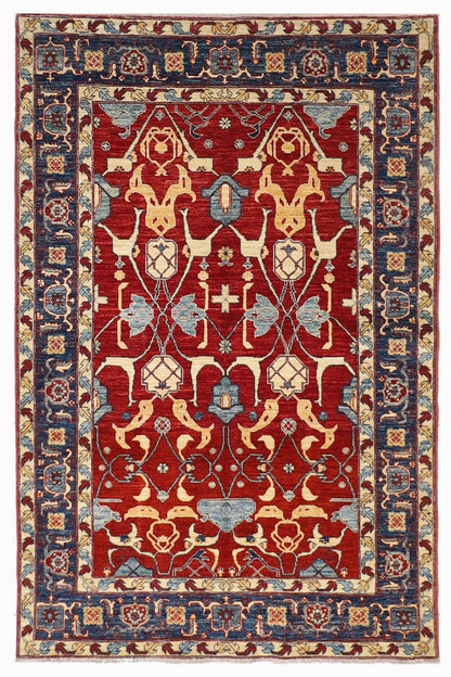 159 x 205 cm | Bidjar Afghan Tribal Hand Knotted Veg Dye Wool Carpet