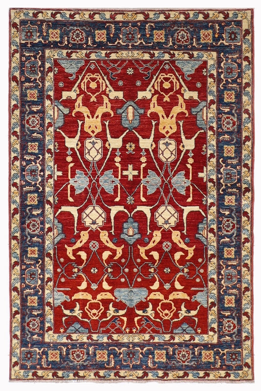 159 x 205 cm | Bidjar Afghan Tribal Hand Knotted Veg Dye Wool Carpet