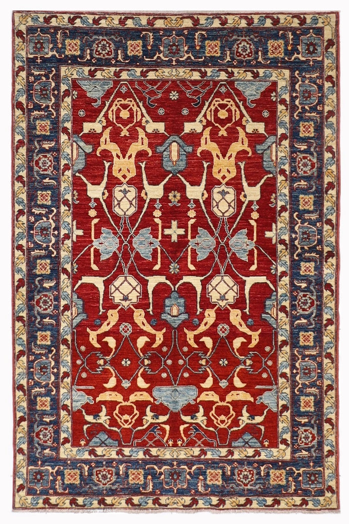 159 x 205 cm | Bidjar Afghan Tribal Hand Knotted Veg Dye Wool Carpet