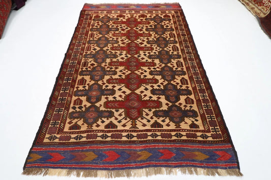 174 x 260 cm | Barjesta Flat Weaved Afghan Tribal Hand Knotted Wool Carpet kilim