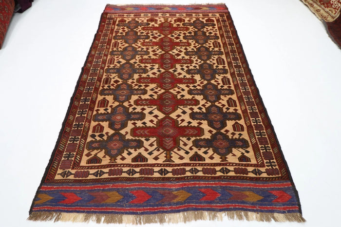 174 x 260 cm | Barjesta Flat Weaved Afghan Tribal Hand Knotted Wool Carpet kilim