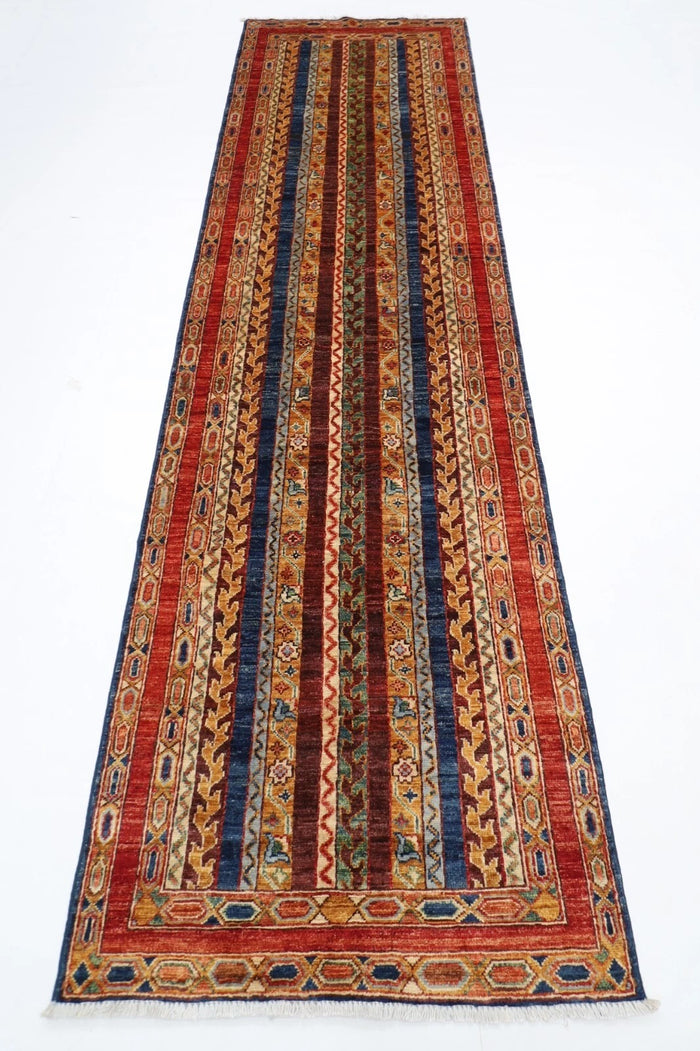 87 x 303 cm | Shawl Afghan Tribal Hand Knotted Wool Runner