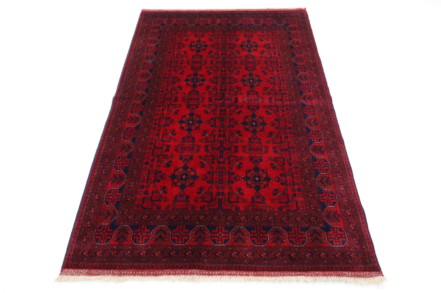 132 x 202 cm | Belgic Afghan Tribal Hand Knotted Veg Dye Wool carpet