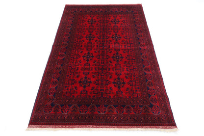 132 x 202 cm | Belgic Afghan Tribal Hand Knotted Veg Dye Wool carpet