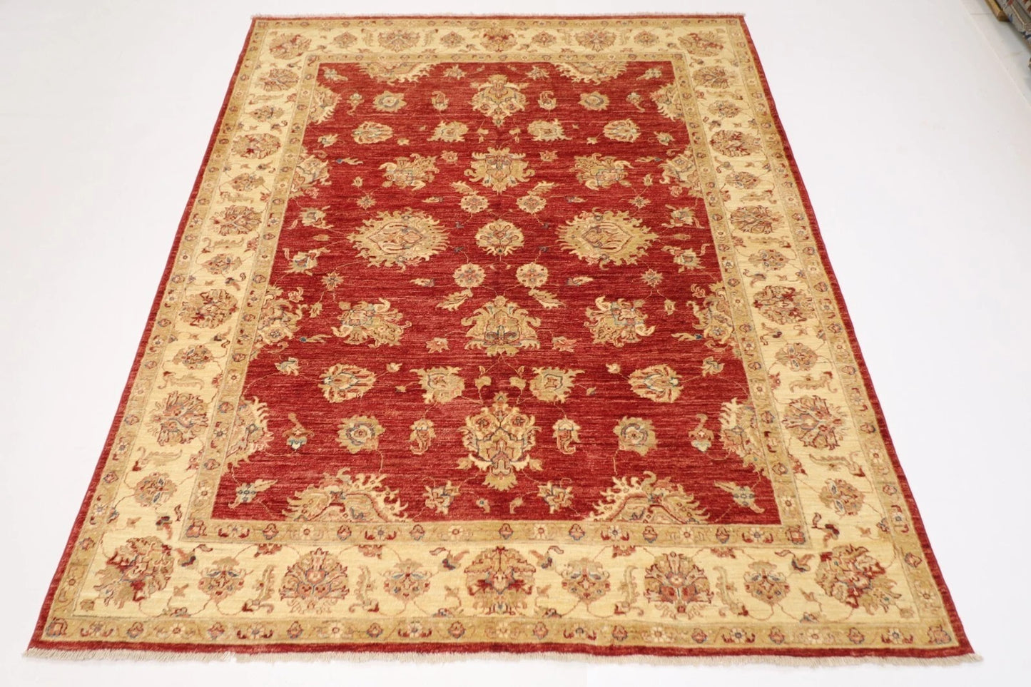 195 x 242 cm | Chobi Afghan Tribal Hand Knotted Veg Dye Wool Carpet