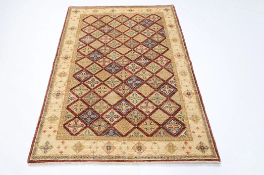 120 x 174 cm | Afghan Tribal Hand Knotted Veg Dye Wool carpet