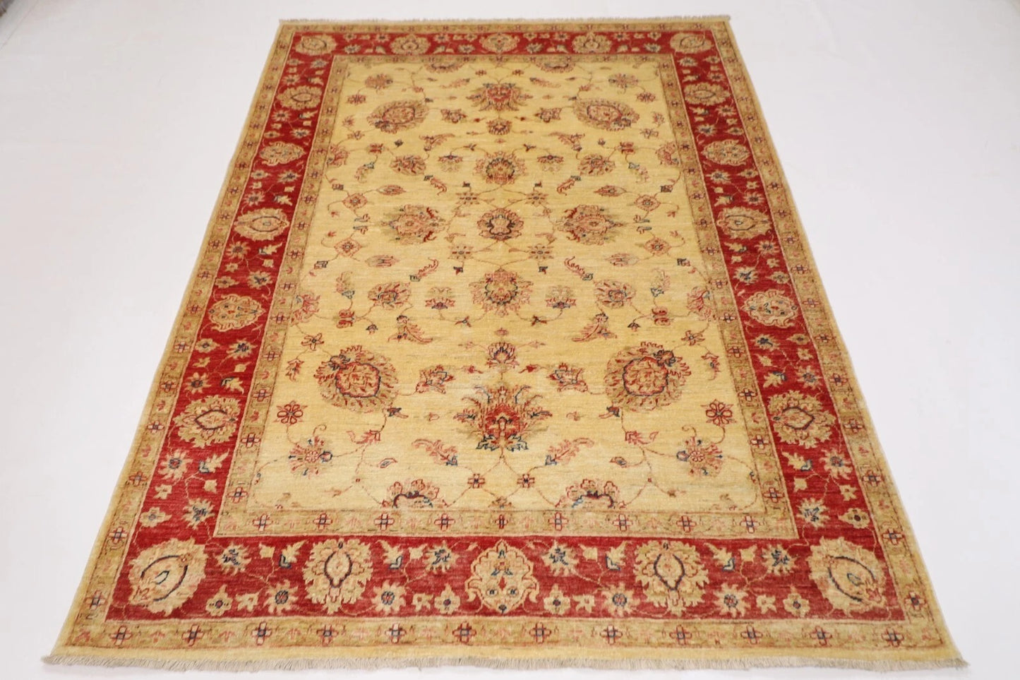 177 x 241 cm | Chobi Afghan Tribal Hand Knotted Veg Dye Wool Carpet