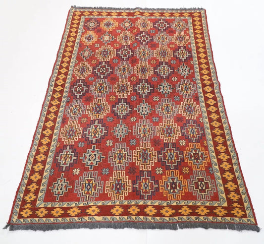 125 x 185 cm | Sumak Flat Weave Afghan Tribal Hand Knotted Veg Dye Wool carpet