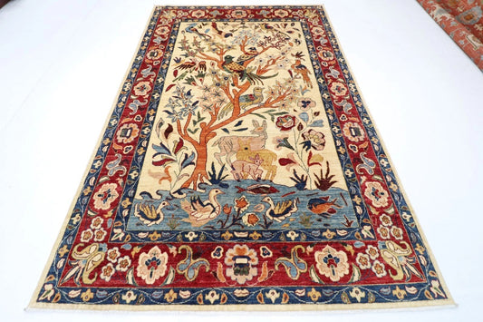 195 x 295 cm | Animal Paradise Afghan Tribal Hand Knotted Carpet