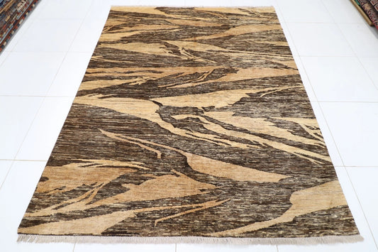 208 x 258 cm | Abstract Afghan Tribal Hand Knotted Carpet