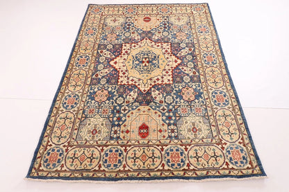 156 x 210 cm | Mamluk Afghan Tribal Hand Knotted Veg Dye Wool Carpet