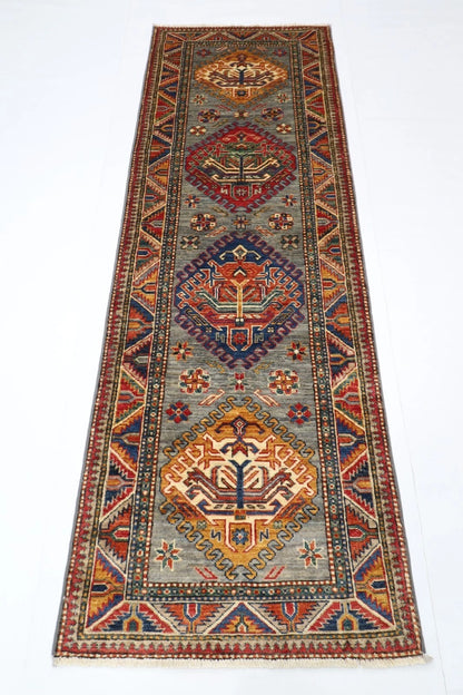 78 x 230 cm | Kazak Afghan Tribal Hand Knotted Wool Runner