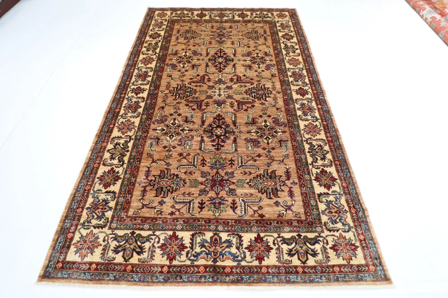 176 x 276 cm |  Kazak Gold Afghan Tribal Hand Knotted Veg Dye Wool carpet