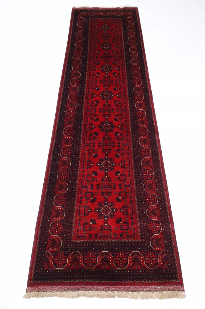 86 x 302 cm | Belgic Afghan Tribal Hand Knotted Wool Runner