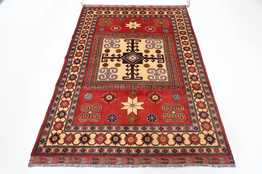 153 x 214 cm | Tribal Hand Knotted Veg Dye Wool Carpet