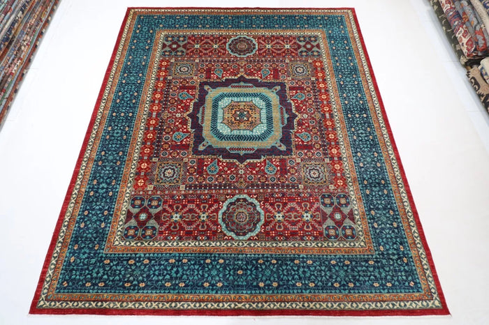 249 x 294 cm | Mamluk Afghan Tribal Hand Knotted Carpet
