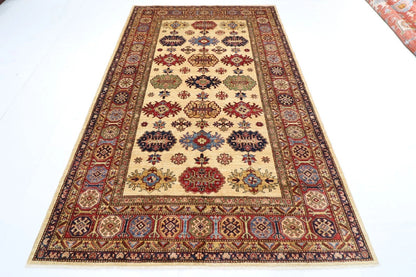 185 x 286 cm | Kazak Afghan Tribal Hand Knotted Carpet