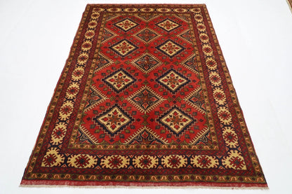 155 x 212 cm | Tribal Hand Knotted Veg Dye Wool Carpet